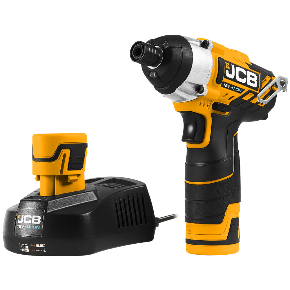 JCB 12V Cordless 4-in-1 Drill Driver 2x 2.0AH Li-ion Batteries in W-Boxx 102 Power Tool Case | 21-12TPK2-WB-2