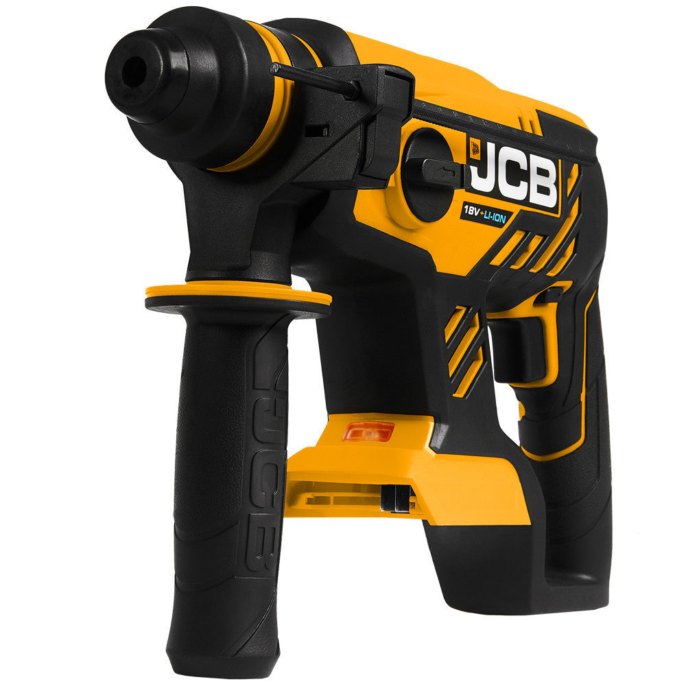 JCB 18V 1.7J SDS Rotary Hammer Drill, 4.0Ah Li-ion Battery & 2.4Ah Charger Kit, 4x SDS Bits, Keyless and SDS Plus Chuck