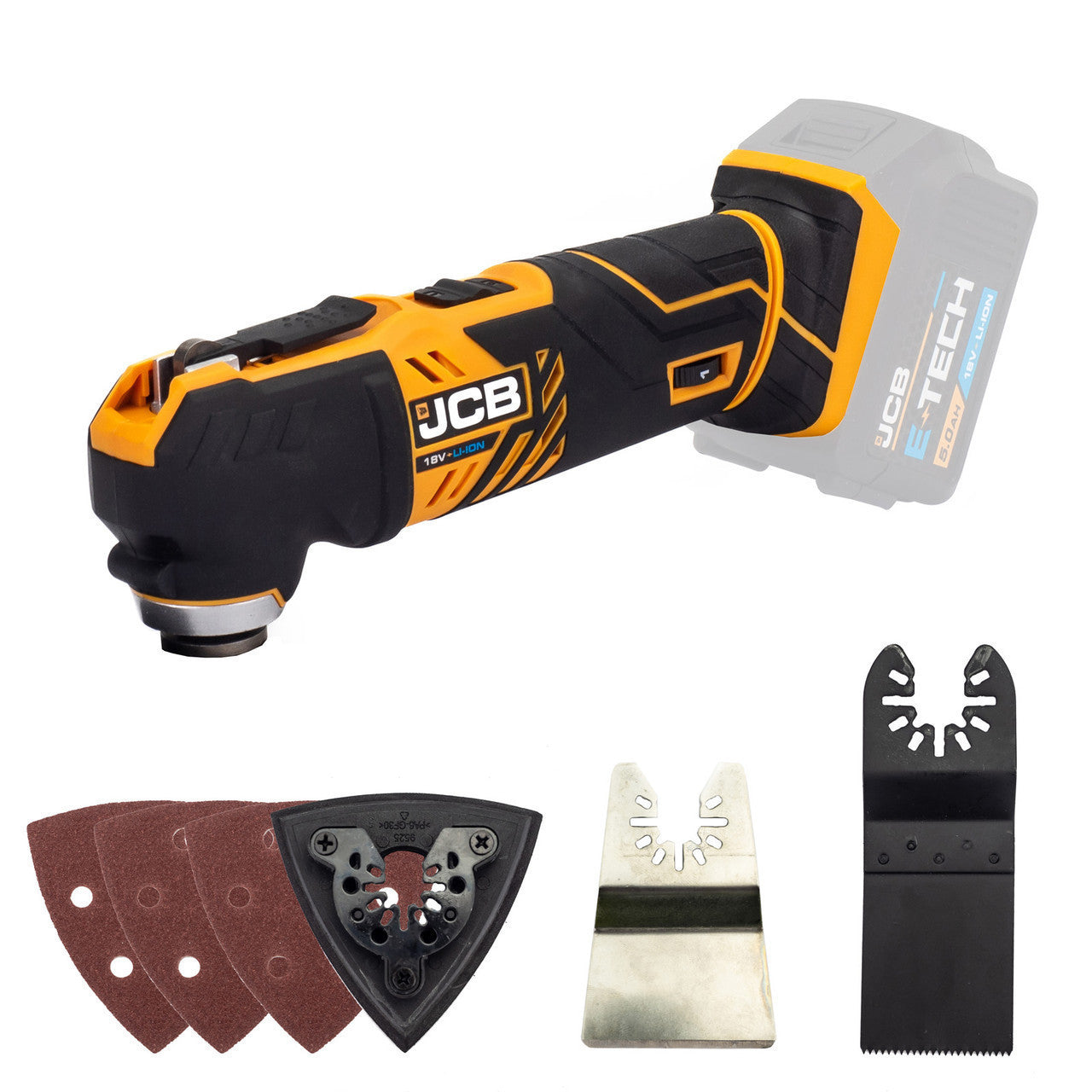 JCB 18V Cordless Multi-Tool, 5.0Ah Lithium-ion Battery Kit, Quick Change Blade