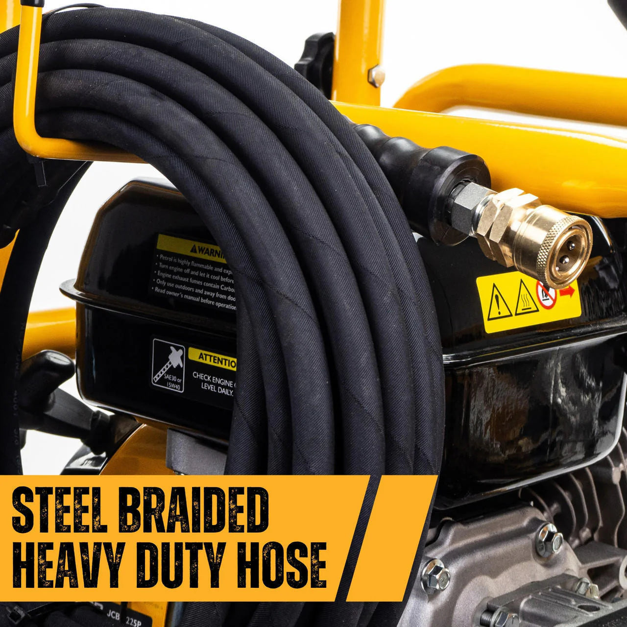 JCB Petrol Pressure Washer 4000psi / 276bar & 20" BE Pressure Stainless Steel Flat Surface Cleaner Bundle | JCB-PW15040P+85.403.009