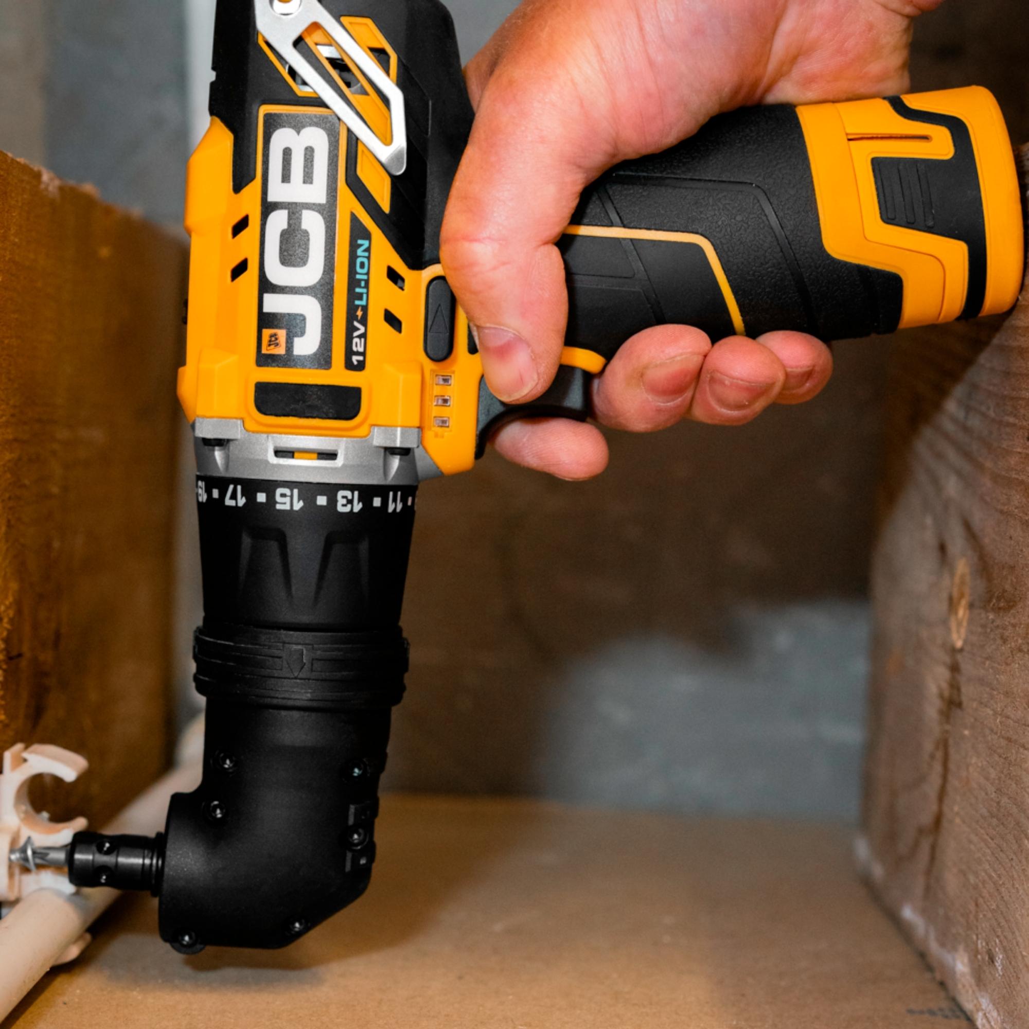 JCB 12V Cordless 4-in-1 Drill Driver 2x 2.0AH Li-ion Batteries in W-Boxx 102 Power Tool Case | 21-12TPK2-WB-2