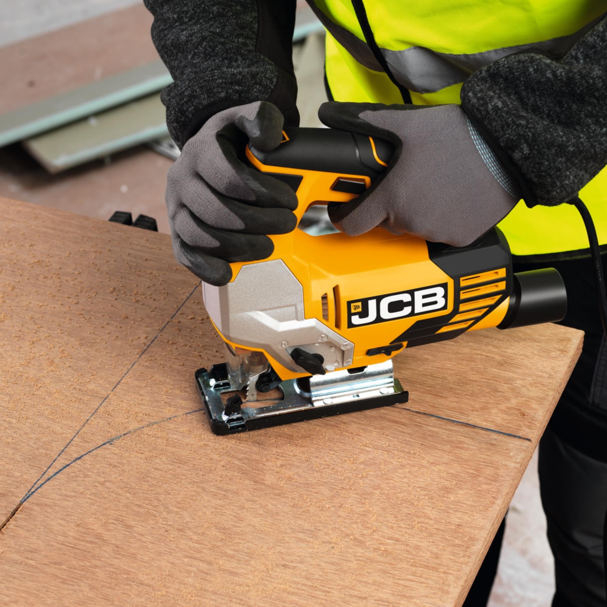 JCB 800W Electric Corded Jigsaw, 0-45 Degree Cutting Positions, 230V | 21-JS800