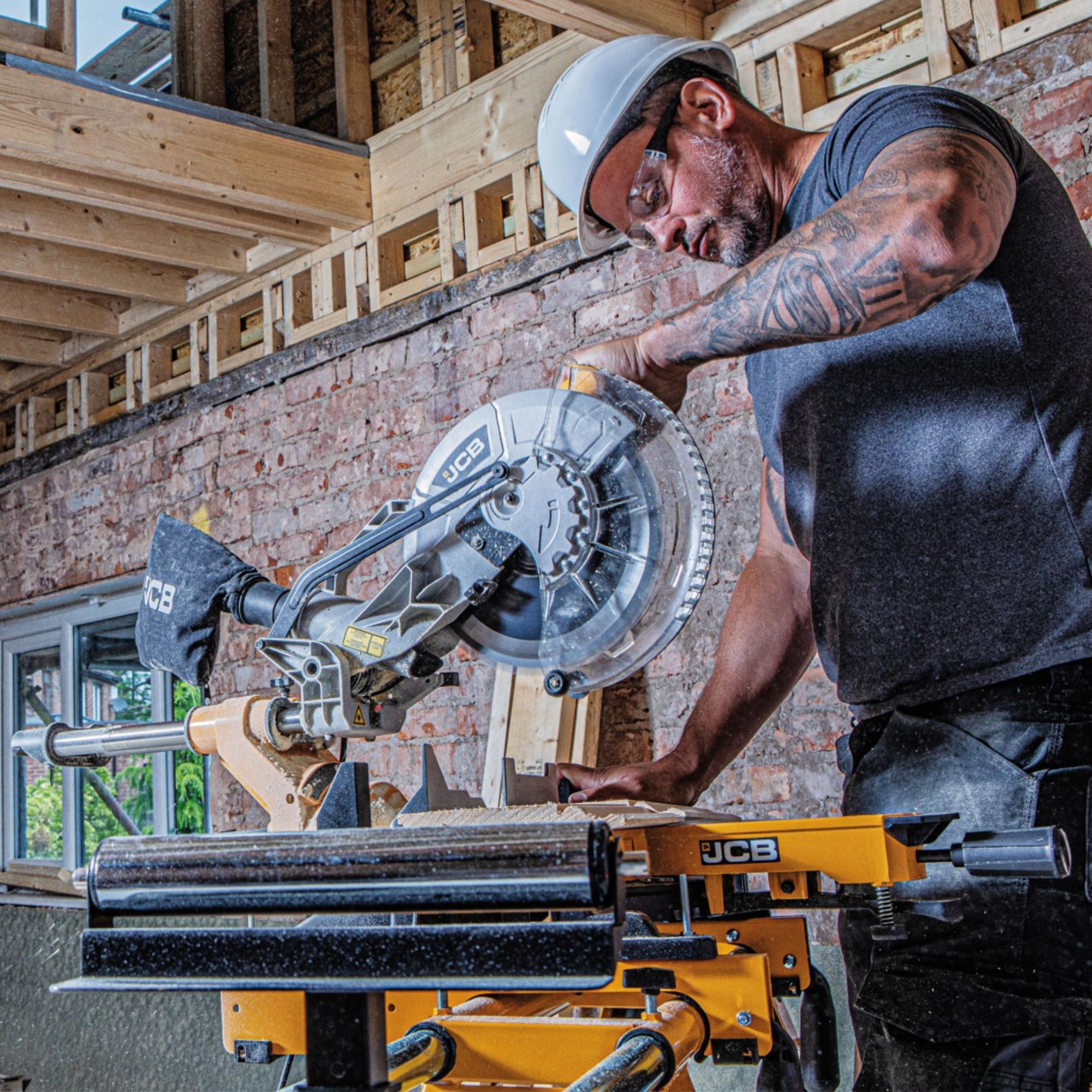 JCB 254mm 10" Electric Sliding Mitre Saw, Corded, 2000W, 230-240V | 21-MS-254SB