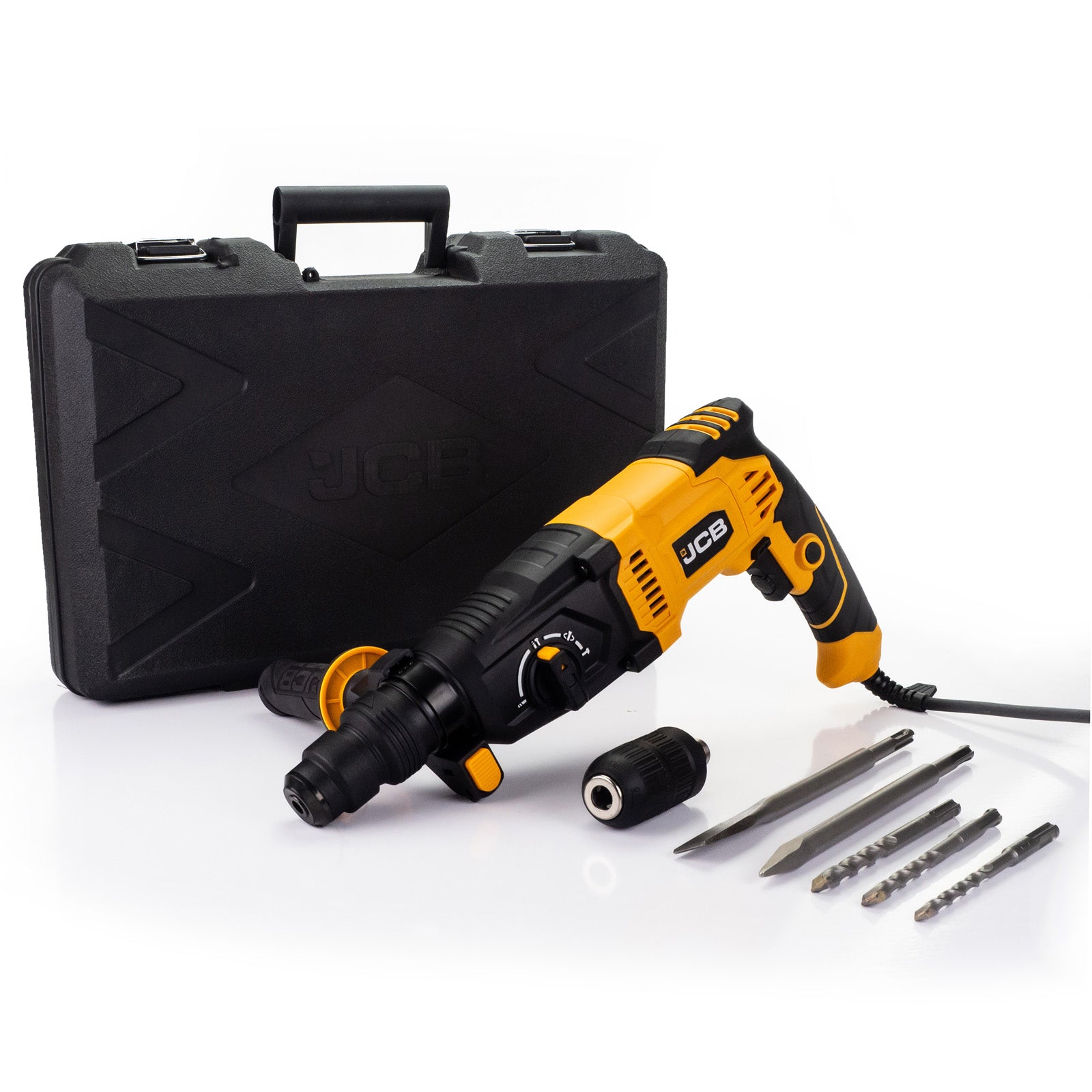 JCB 1050W 3.5J Corded SDS Rotary Hammer Drill, Variable Speed, 4 Mode, 3m Cable | 21-RH1050
