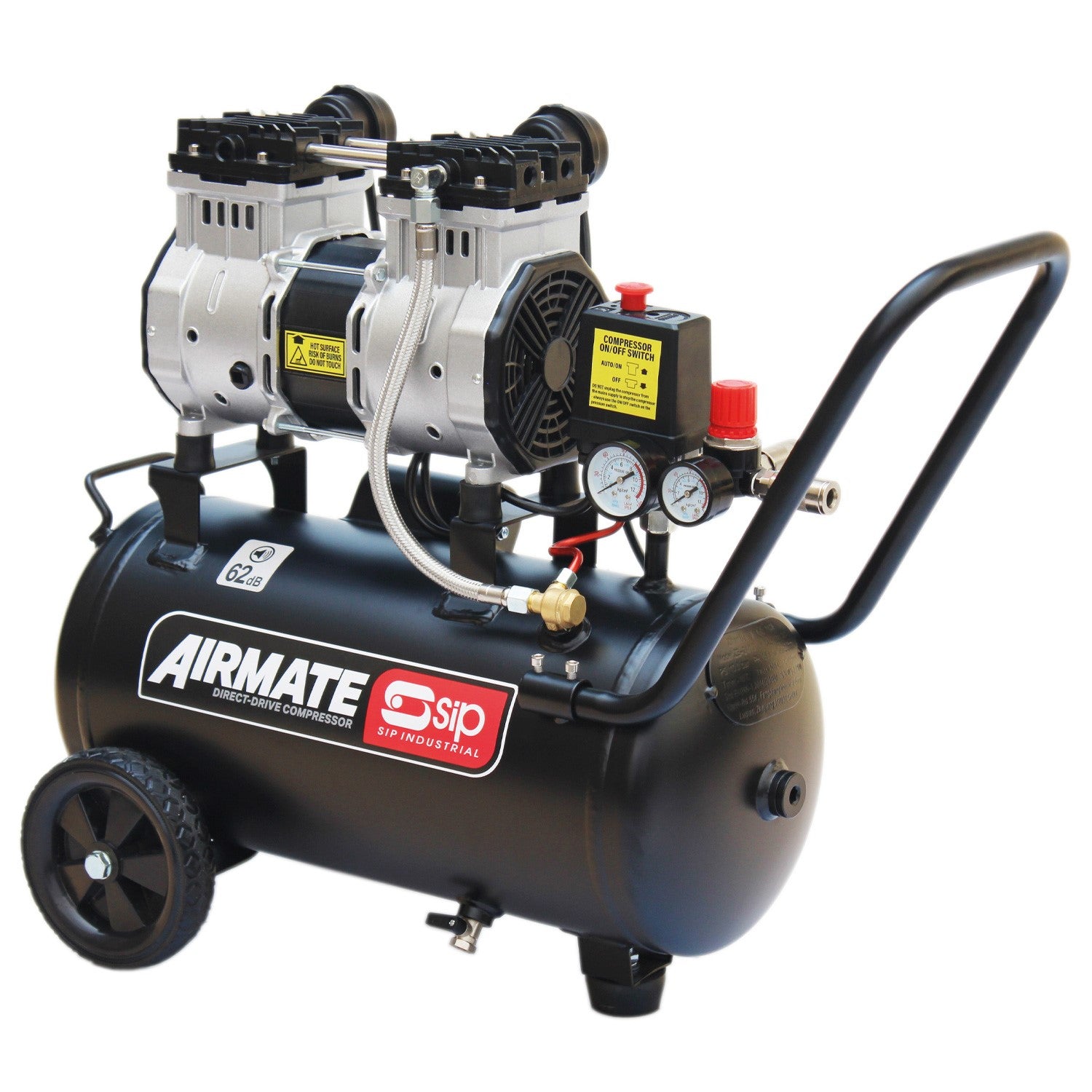 SIP Direct Drive 2hp 24ltr Low Noise Oil-Free Compressor