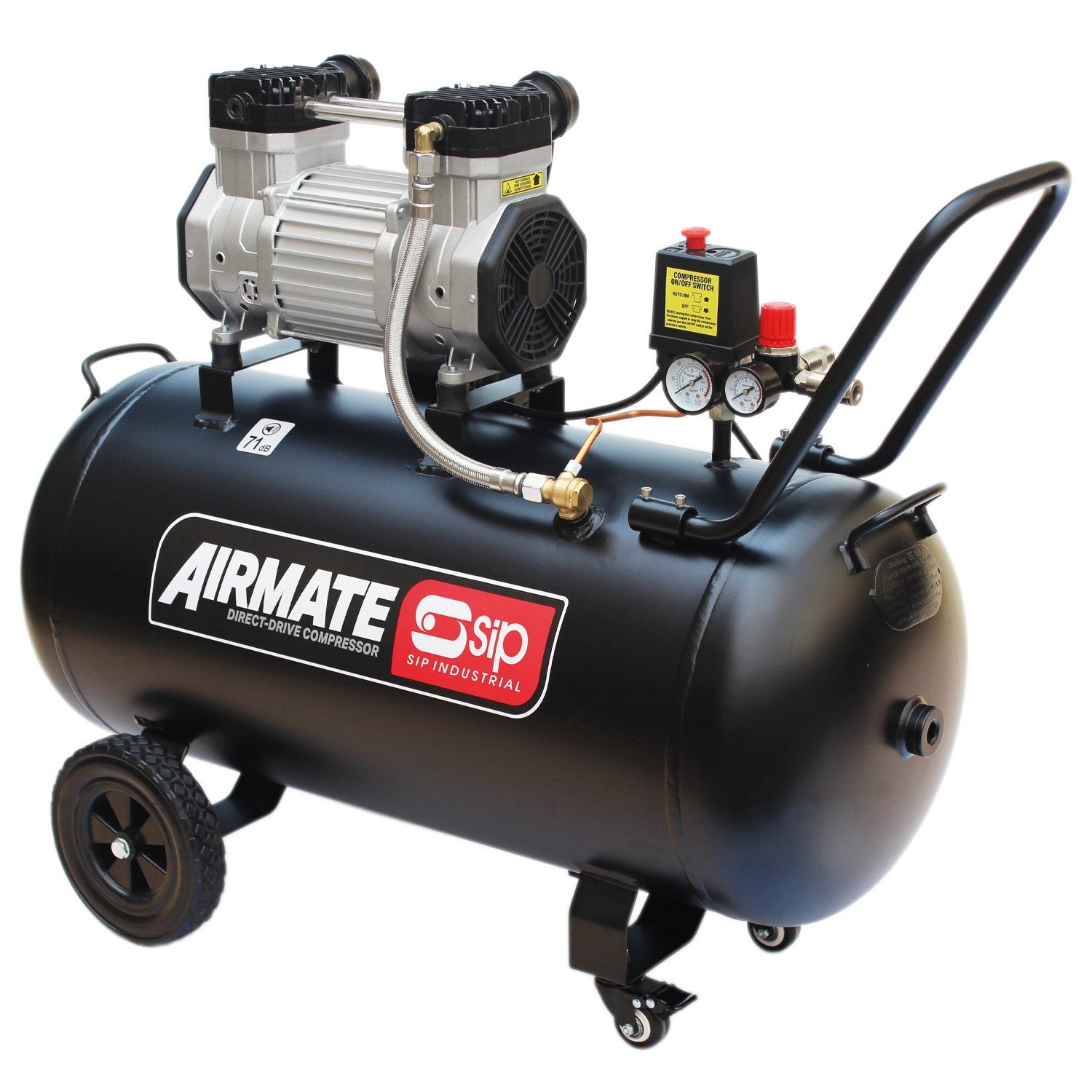 SIP Direct Drive 3hp 100ltr Low Noise Oil-Free Compressor