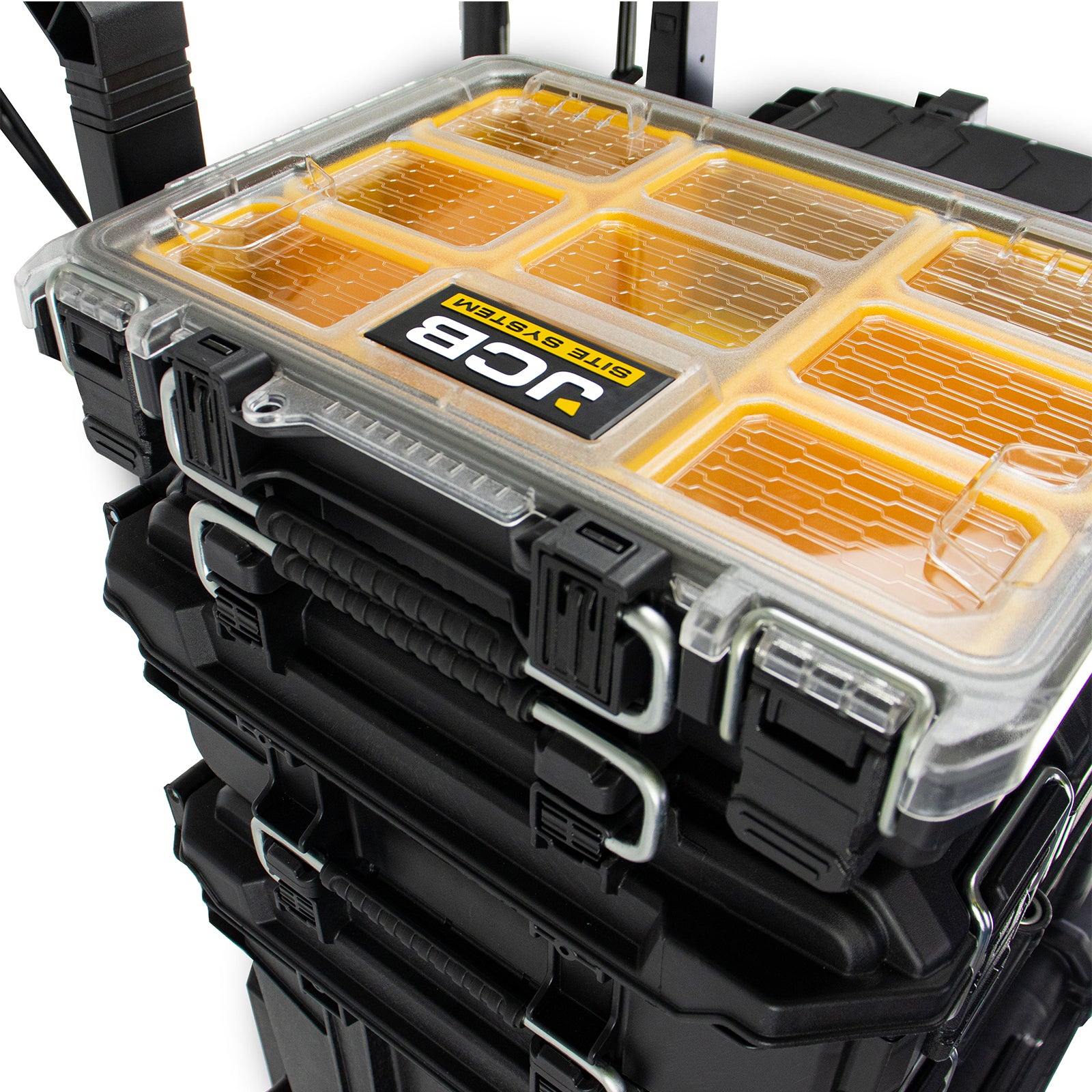 JCB Half Organiser Site System, 14kg Load, 4.3L Capacity, for Hardware and Tool Accessories Storage | JCB-SITESYS-OR