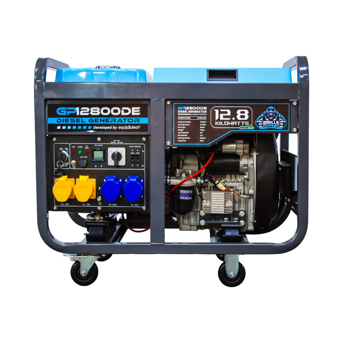 Gorilla Power 12800W Diesel Generator with Electric & Key Start | GP12800DE