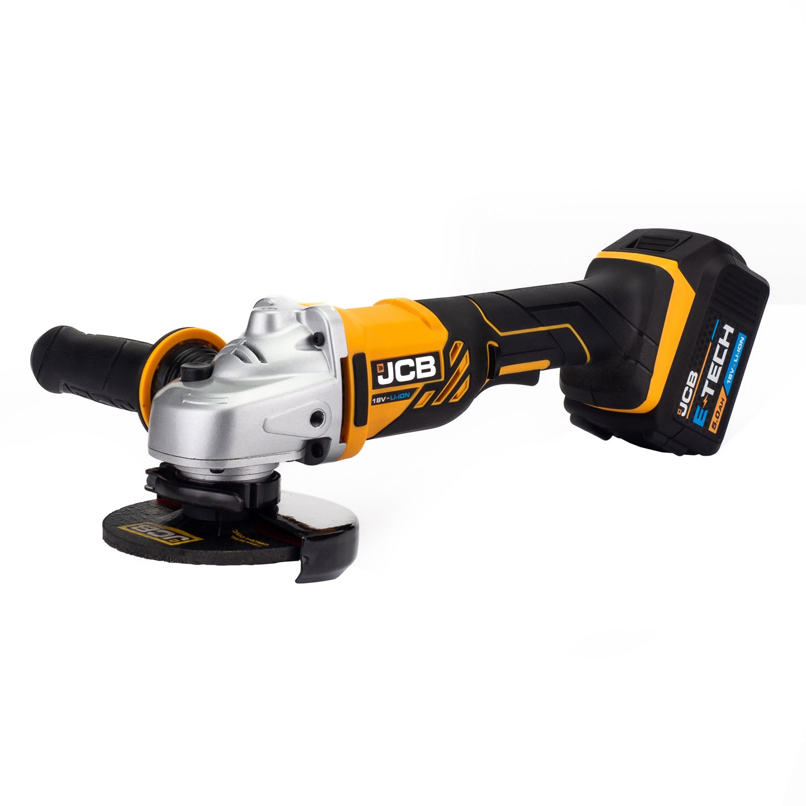 JCB 18V Combi Drill & Angle Grinder Kit, 2x 5.0ah Li-Ion Batteries, Fast Charger in 20" kit bag | 21-18AGCD-5