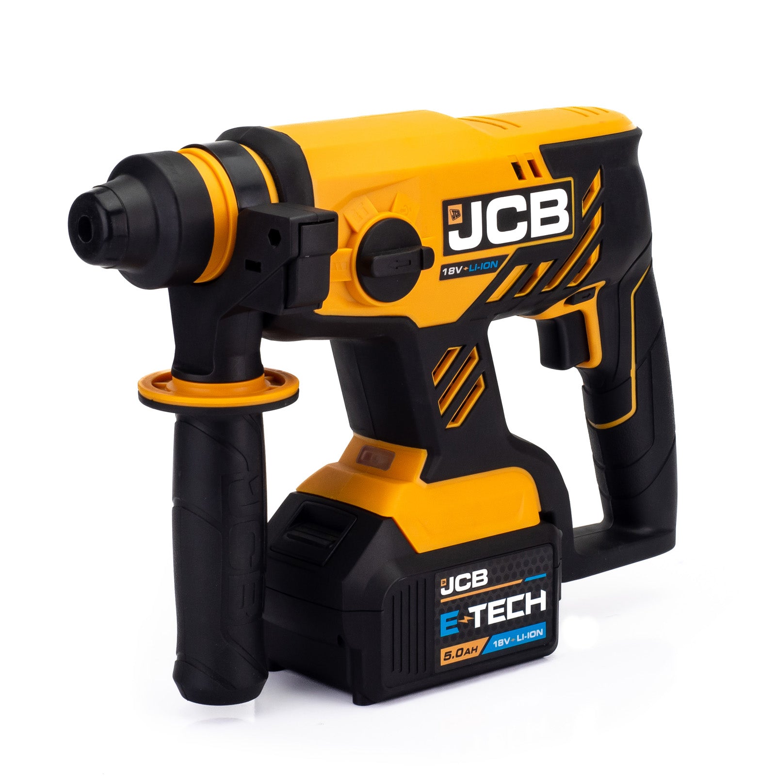 JCB 18V Brushless Rotary Hammer Drill Kit SDS 5Ah Lithium-Ion Battery and Charger in 20" Kit Bag | 21-18BLRH-5X-BG