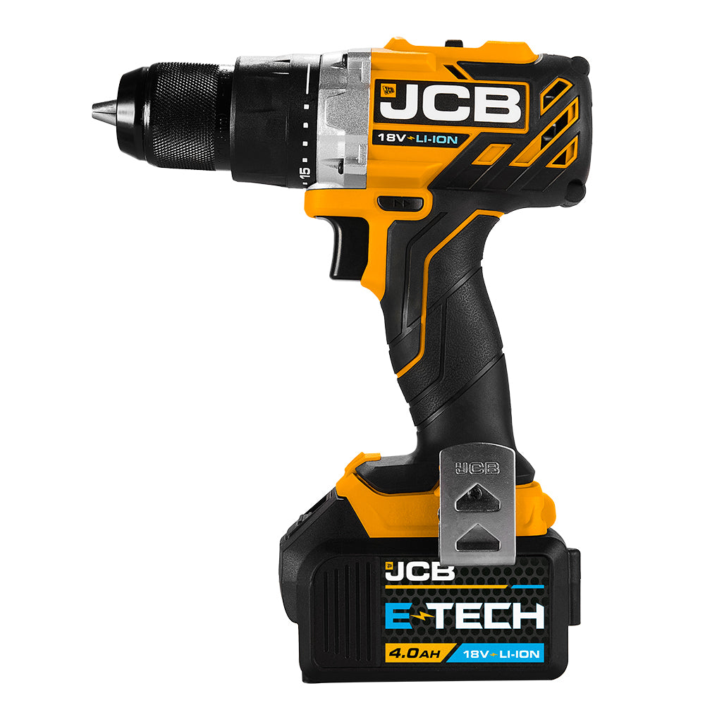 JCB 18V Brushless Drill Driver with 4.0AH Lithium-Ion Battery and 2.4A Charger | 21-18BLDD-4X