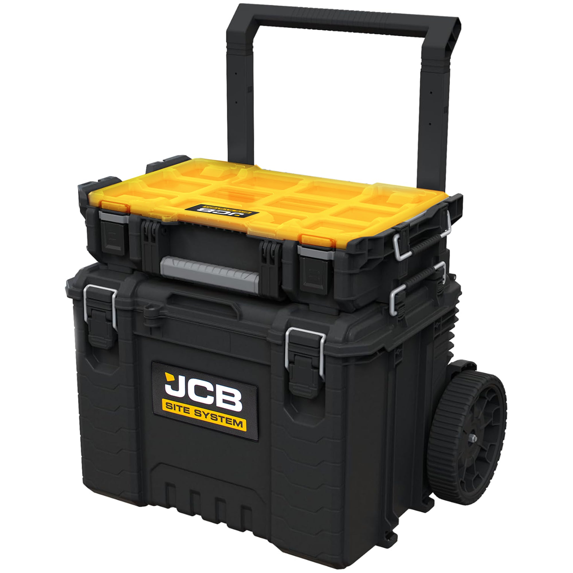 JCB Site System Clear Organiser, 10 Bins, 4 Dividers, 20kg Load, 13.17L Capacity for Hardware and Tool Storage | JCB-SITESYS-CO