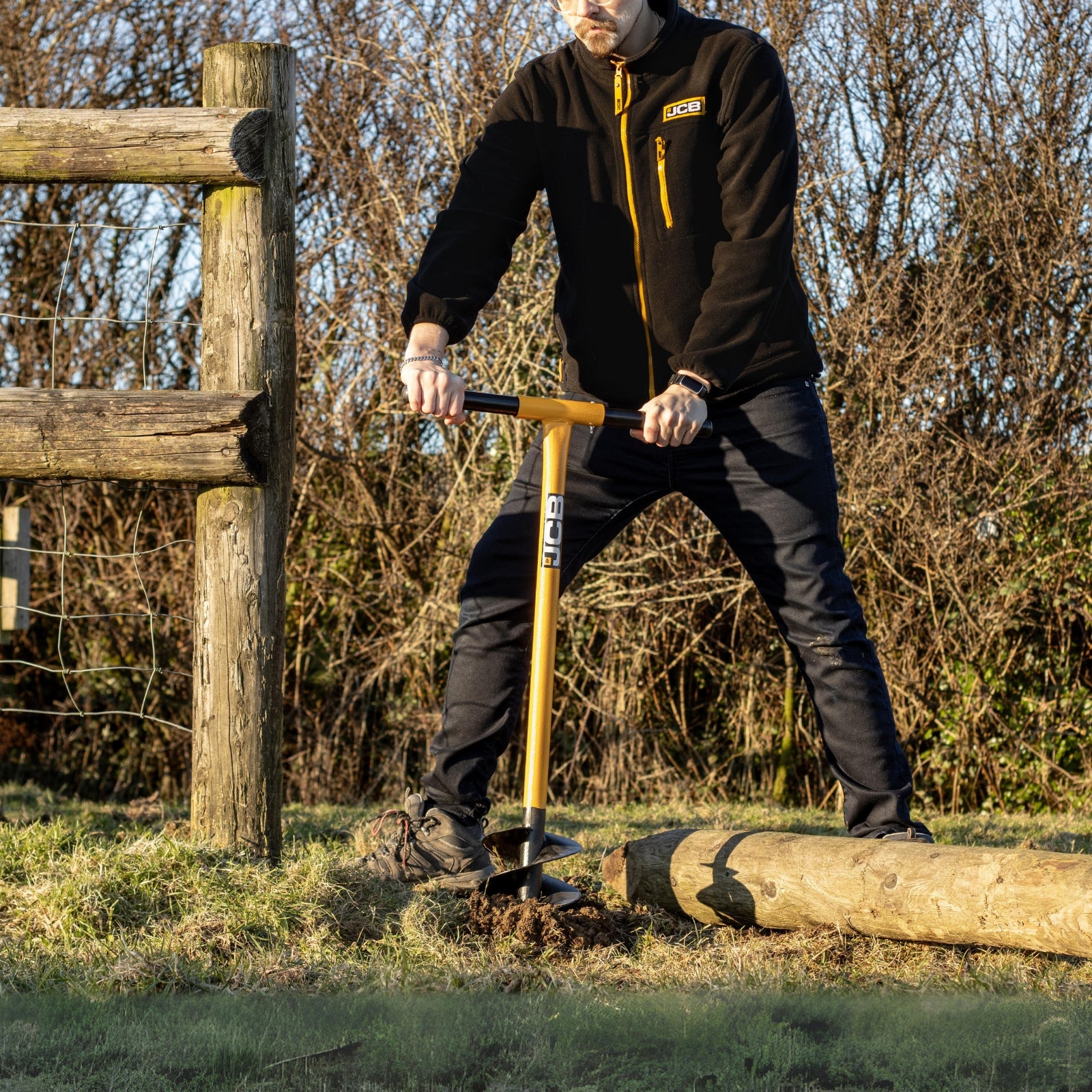 JCB Professional 4" 100mm Fence Post Auger, Heavy-Duty Tubular Steel | JCB04AUG