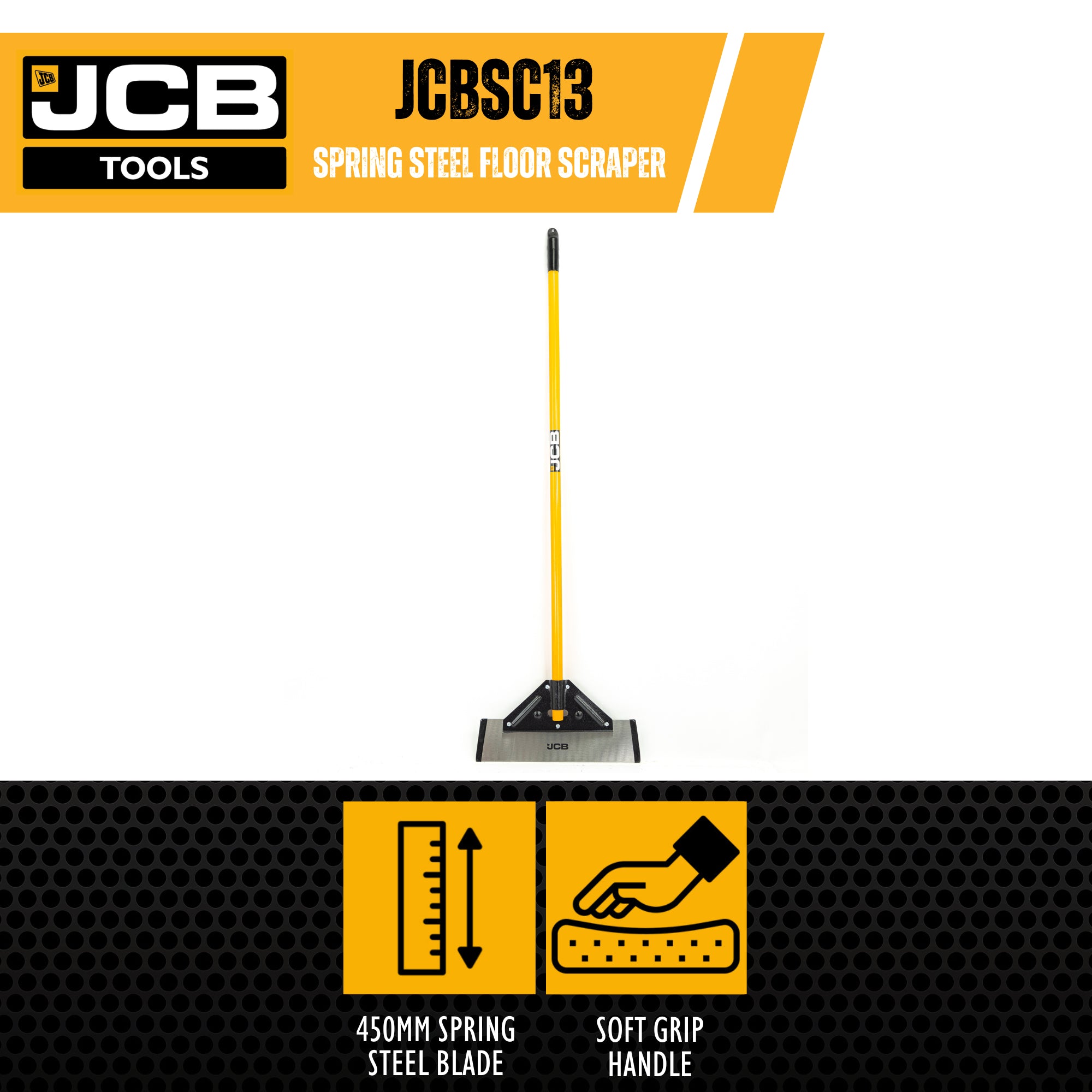 JCB 450mm 18’’ Long Handled Floor Scraper, Heavy-duty Spring Steel Blade | JCBSC13
