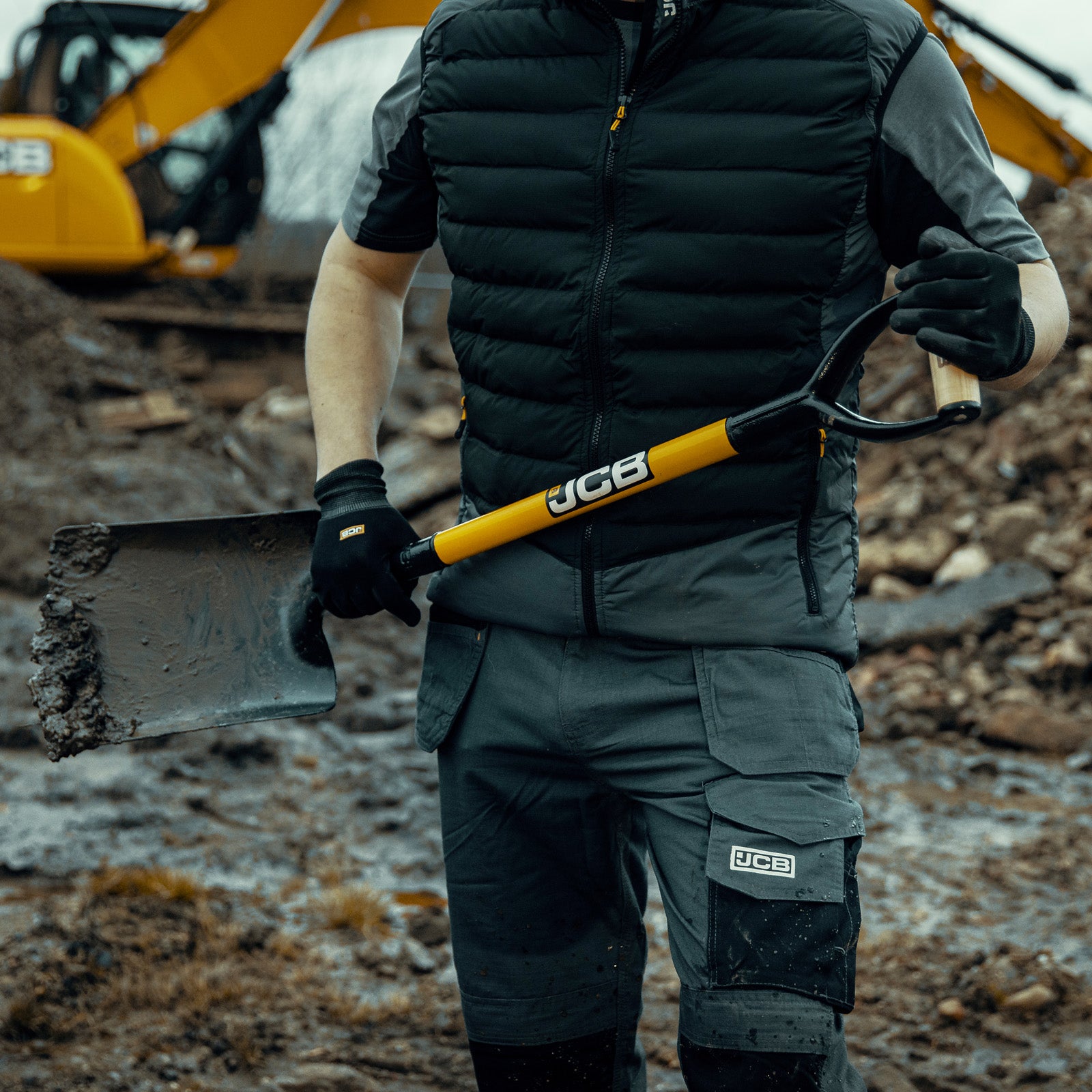 JCB 250 x 300mm Square Mouth Site Master Shovel, Heavy-Duty Steel Blade | JCBSM2S11