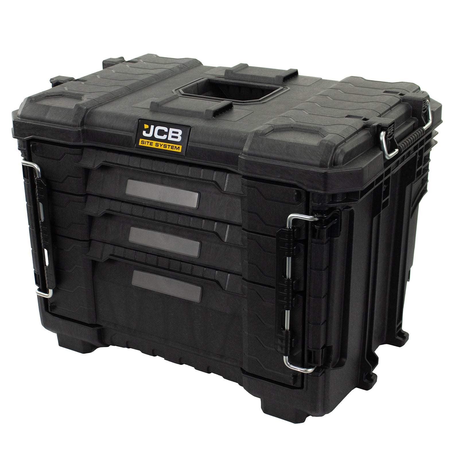 JCB 3 Drawer Site System, 20kg Load, 26.4L Capacity Tool Storage Box | JCB-SITESYS-3DW