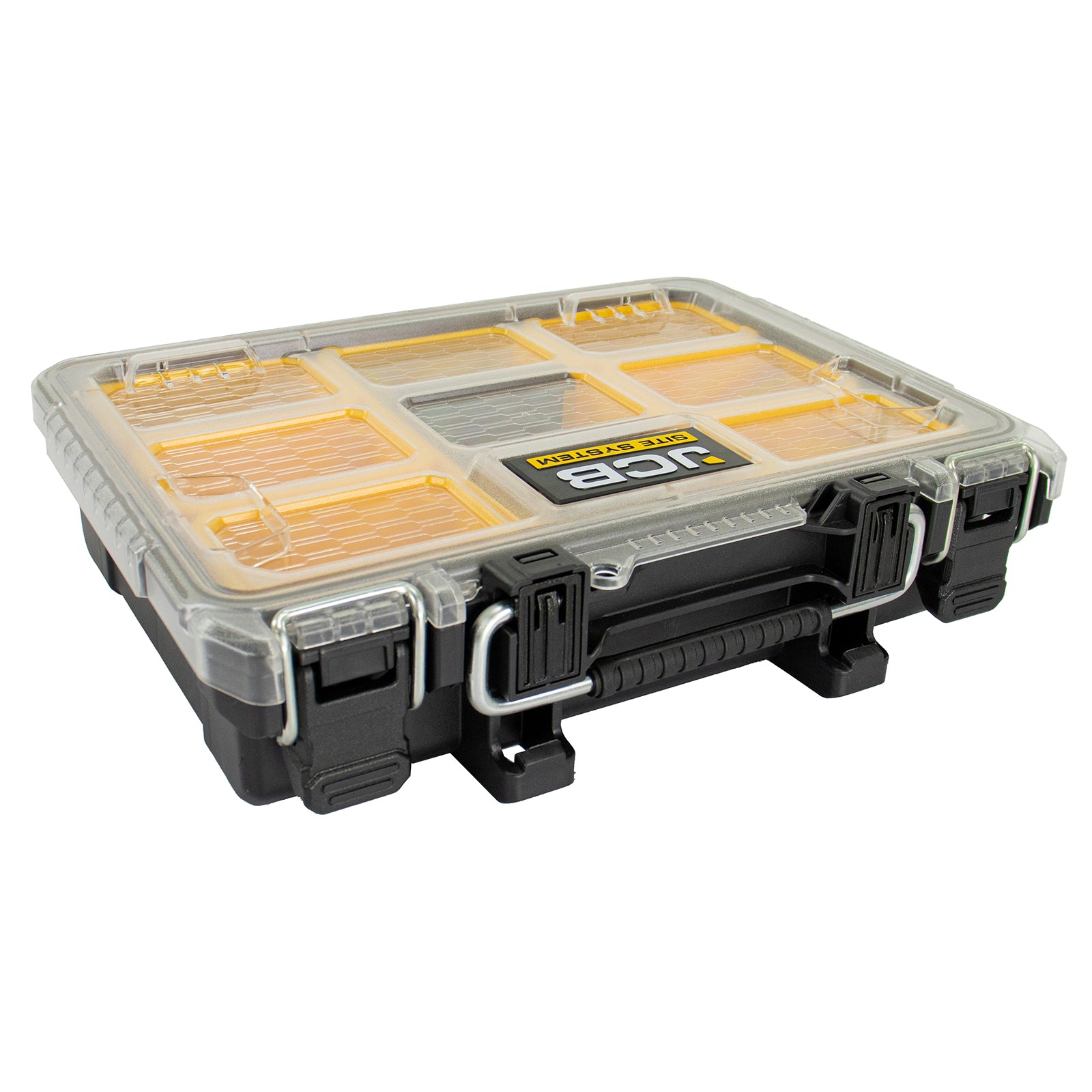 JCB Half Organiser Site System, 14kg Load, 4.3L Capacity, for Hardware and Tool Accessories Storage | JCB-SITESYS-OR
