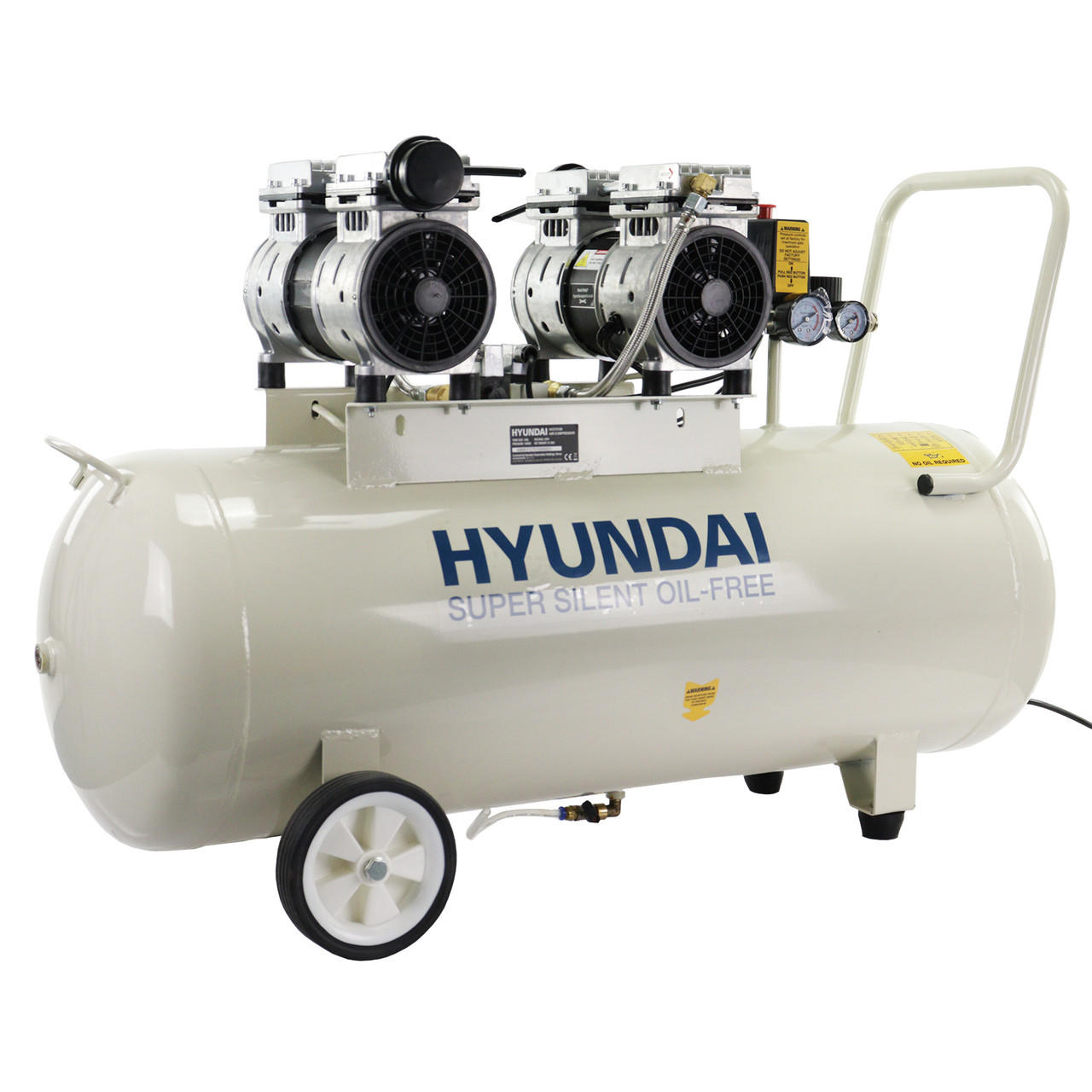 Hyundai 1500W 100L Oil Free Low Noise Electric Air Compressor 11CFM 145psi Direct Drive | HY275100