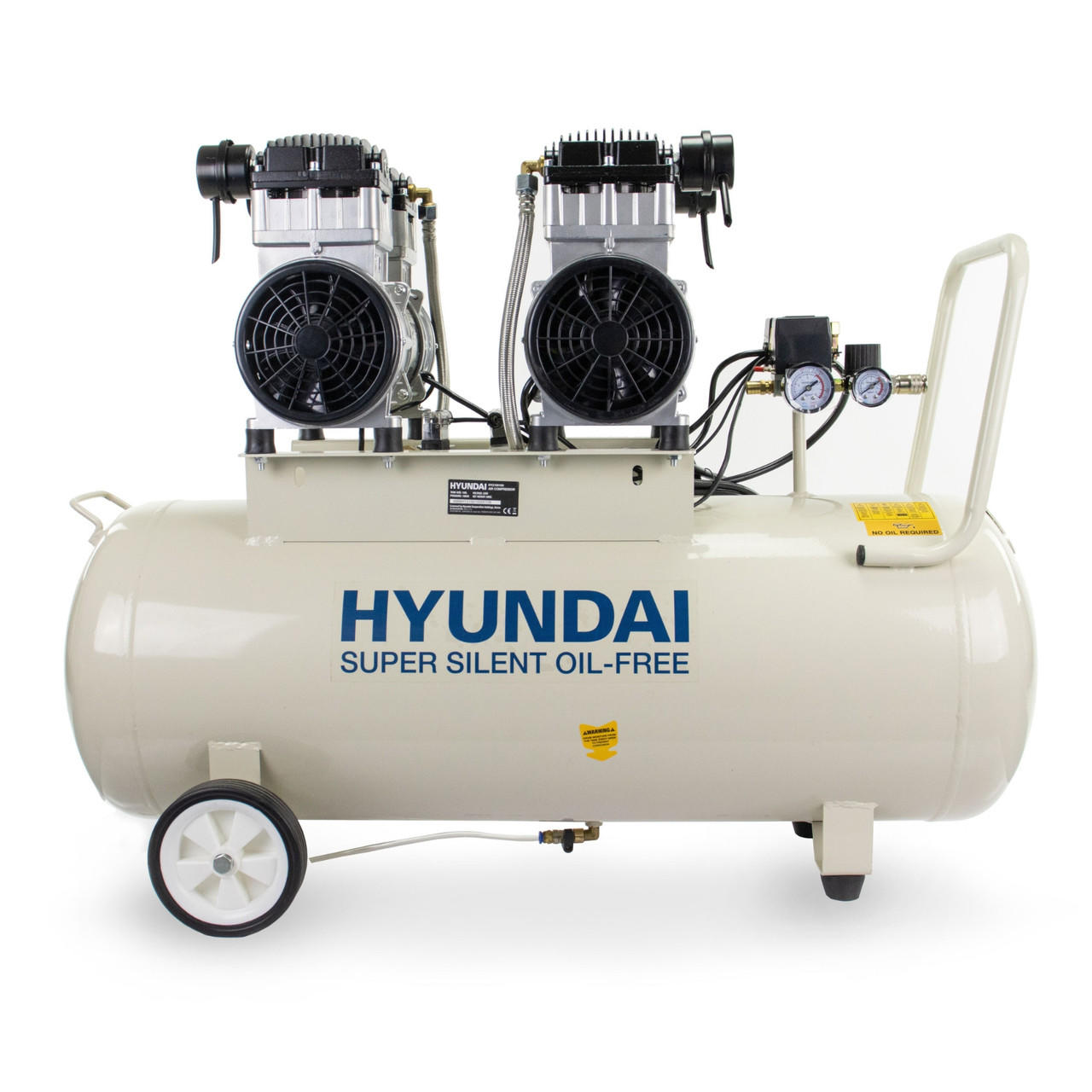 Hyundai 4hp 100L Oil Free Low Noise Electric Air Compressor 22CFM 145psi Direct Drive | HY2150100