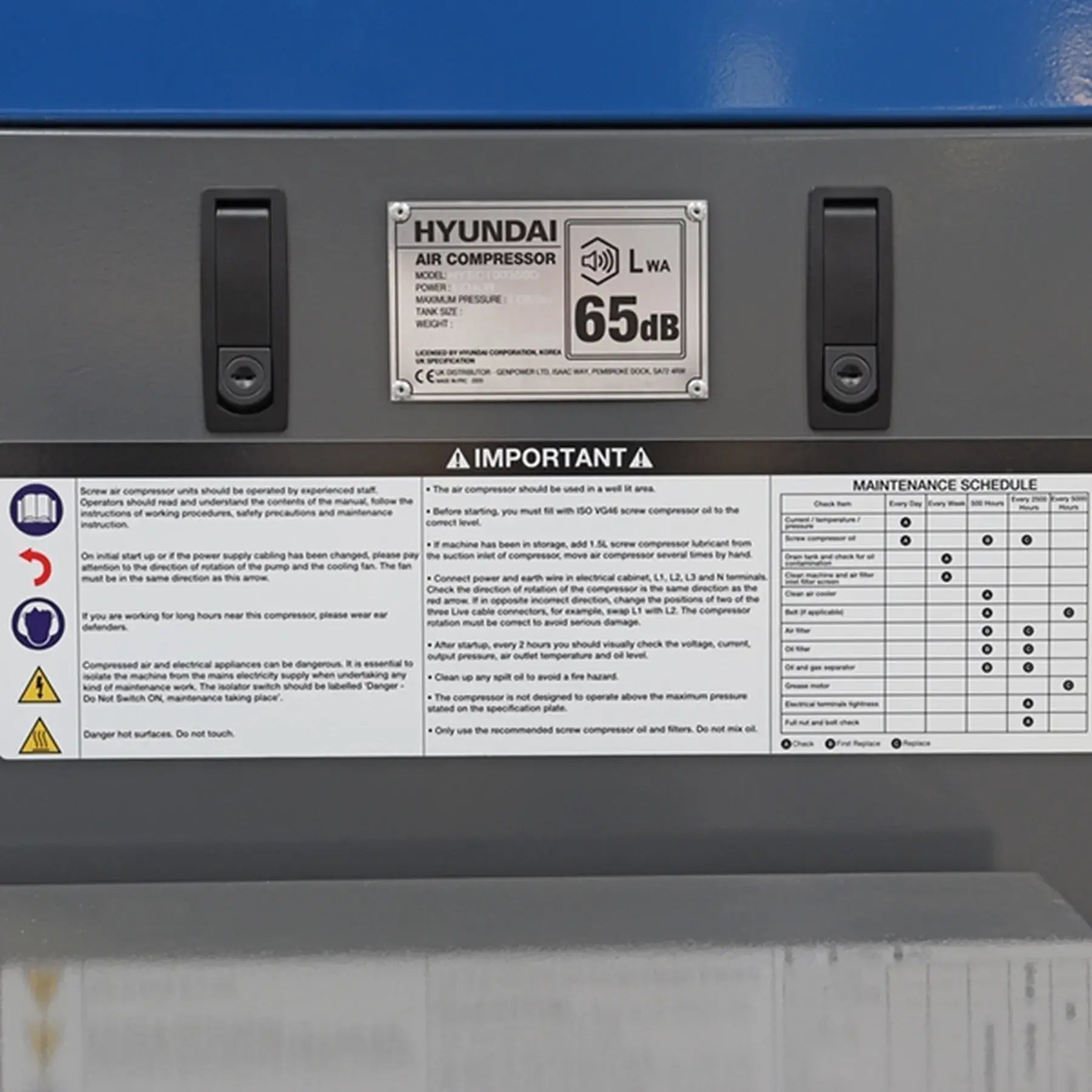 Hyundai 10hp 350 Litre Screw Compressor With Dryer | HYSC100350D