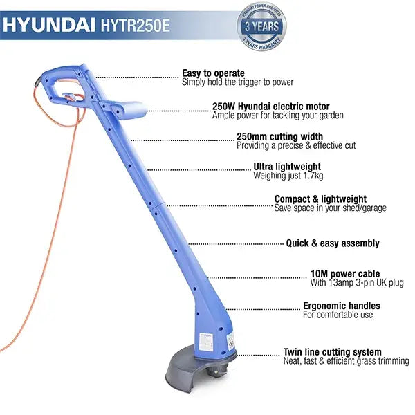 Hyundai 250W 25cm Electric Grass Trimmer | HYTR250E