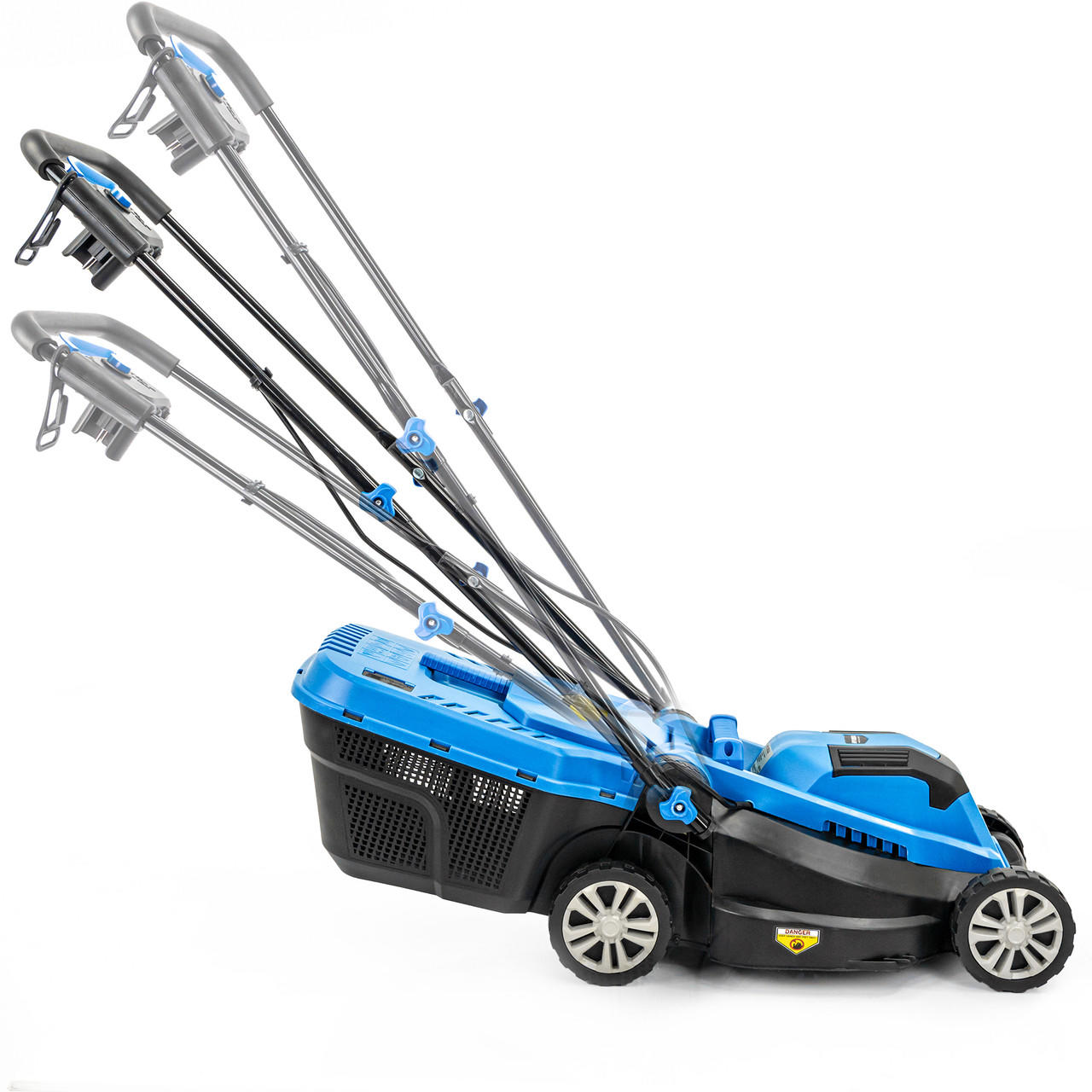 Hyundai 33cm 1300W Electric Lawn Mower, 11m Detachable Power Cable, 3 Heights & 30L Collection Bag | HYM3313E