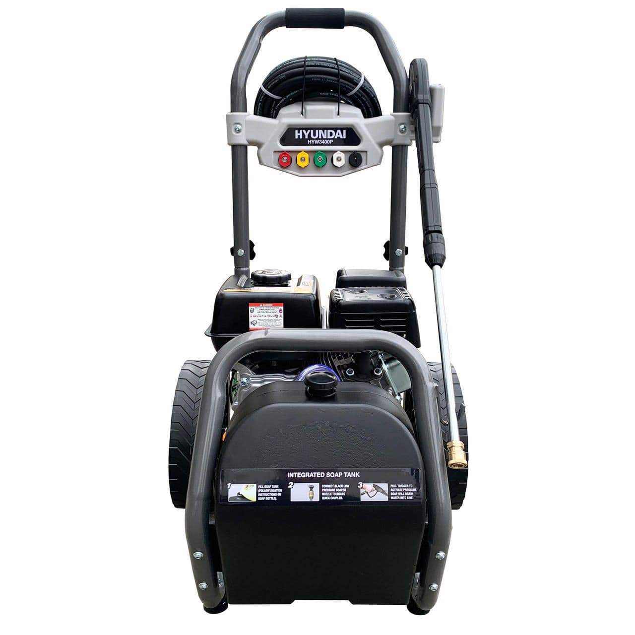 Hyundai 3400psi / 234 bar Petrol Pressure Washer 10m Hose & Detergent Tank HYW3400P