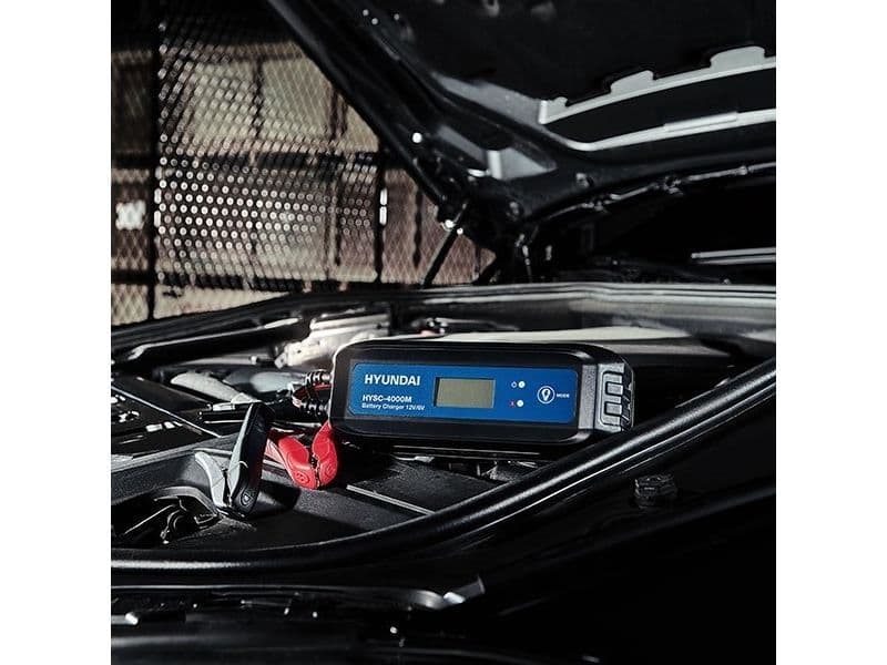 Hyundai 4 Amp SMART Car Battery Charger 6v / 12v | HYSC-4000M