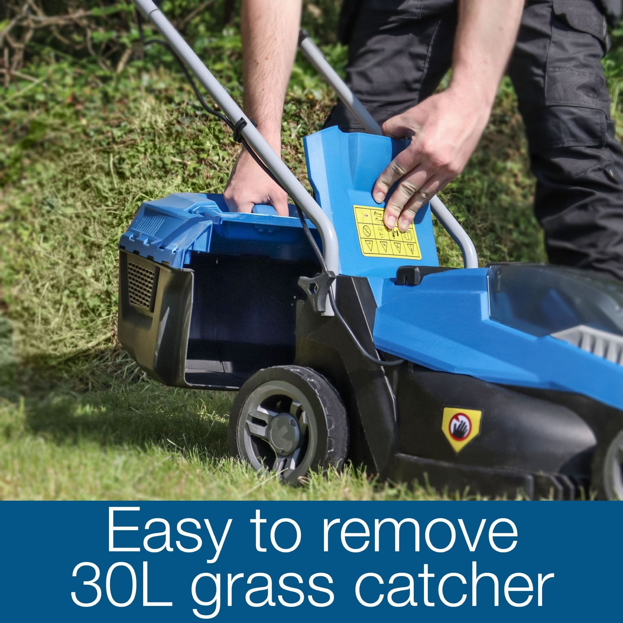 Hyundai 40V Lithium-Ion Battery Powered Roller Lawn Mower 33cm With Battery & Charger HYM40LI330P