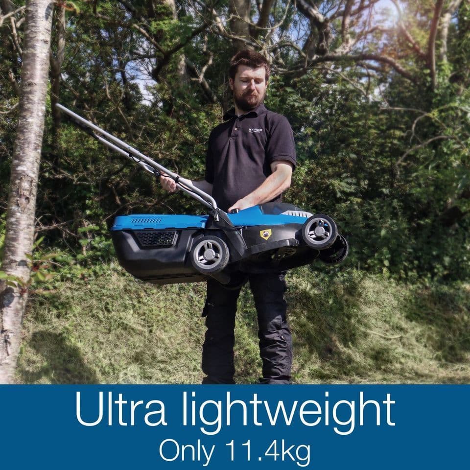 Hyundai 40V Lithium-Ion Battery Powered Roller Lawn Mower 33cm With Battery & Charger HYM40LI330P