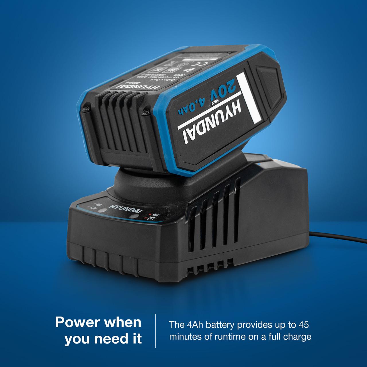 Hyundai 4Ah Li-Ion Battery and 2A Charger Kit for 2nd Generation 20v Range | BI20-4/C20-2