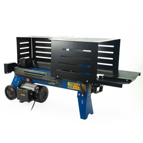 Hyundai 5 Tonne Horizontal Electric Log Splitter with Hydraulic Ram, Steel Protection Cage 520mm Len