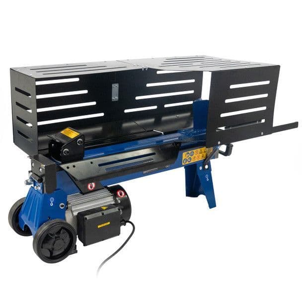 Hyundai 5 Tonne Horizontal Electric Log Splitter with Hydraulic Ram, Steel Protection Cage 520mm Len