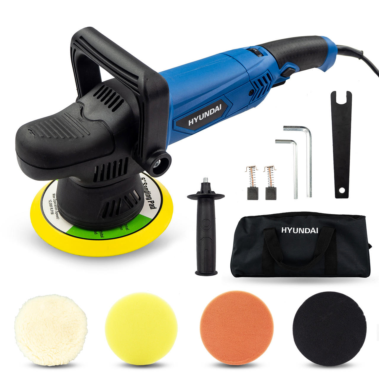 Hyundai 900W 150mm Electric Dual Action Car Polisher Kit - HYDAP900E