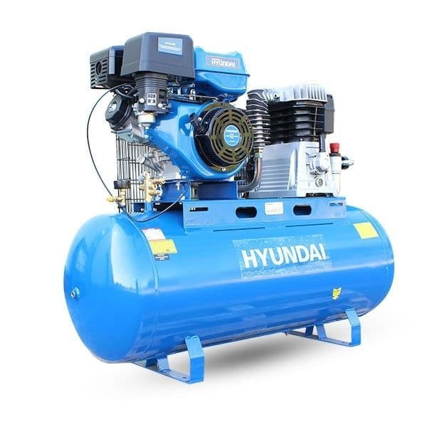 Hyundai HY140200PES Electric Start Petrol Air Compressor 29cfm, 14hp, 200L Litre Twin Cylinder Belt