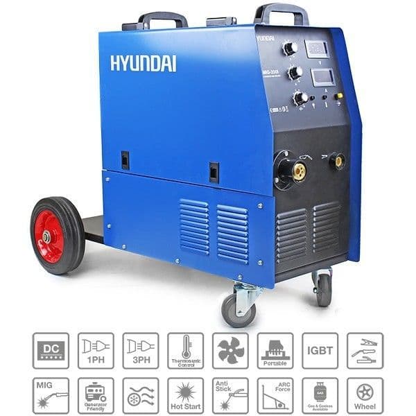 Hyundai HYMIG200I 200 Amp MIG Welder, 230V Single Phase, Pro series