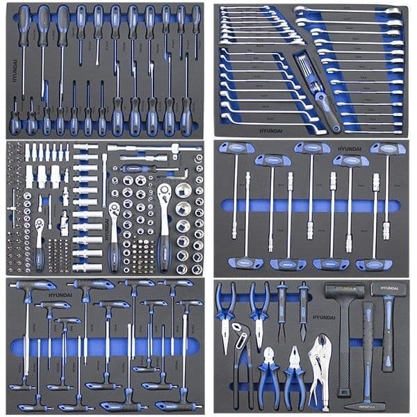 Hyundai HYTC9004 305 Piece 7 Drawer Caster Mounted Roller Premium Tool Chest Cabinet