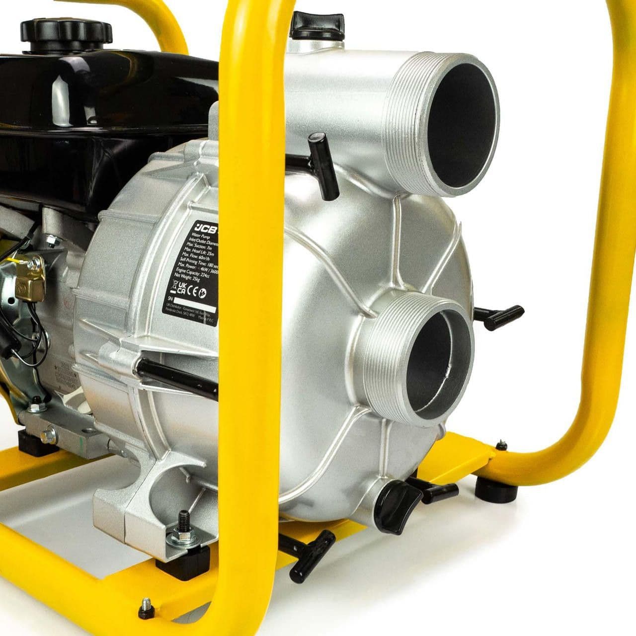 JCB 80mm 3 / 75mm Professional Petrol Trash / Dirty Water Pump, 1000L/min, 7.5hp, 224cc, 4-Stroke