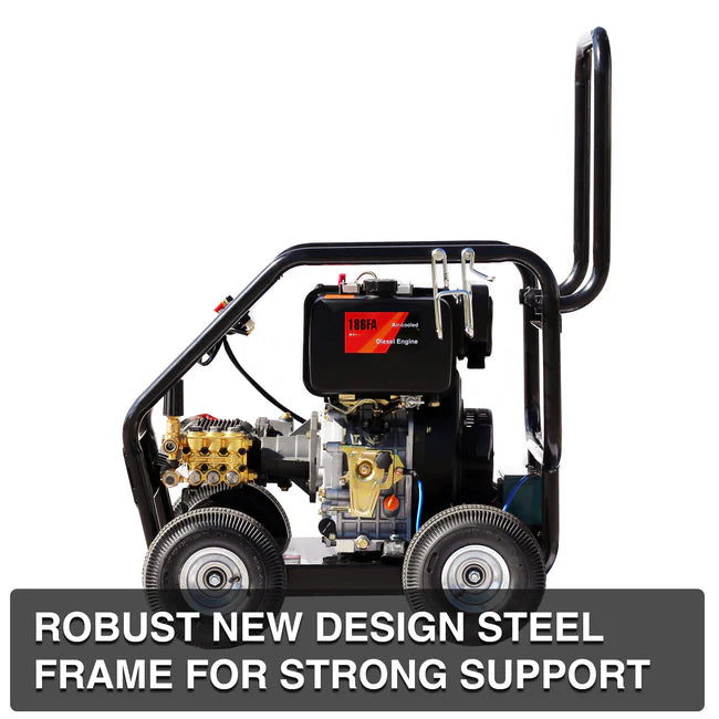 Kiam KM3600DXR PLUS Diesel Pressure Washer - Gearbox Version (10HP) with 30m Hose Reel