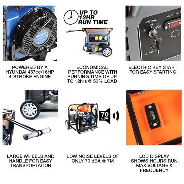 P1PE 8kW / 10kVA* Recoil & Electric Start Site Petrol Generator P10000LE