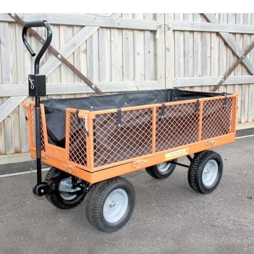 Sherpa SLGT3 450kg Large Garden Trolley / Utility Cart WITH Puncture Proof Tyres & FREE Liner