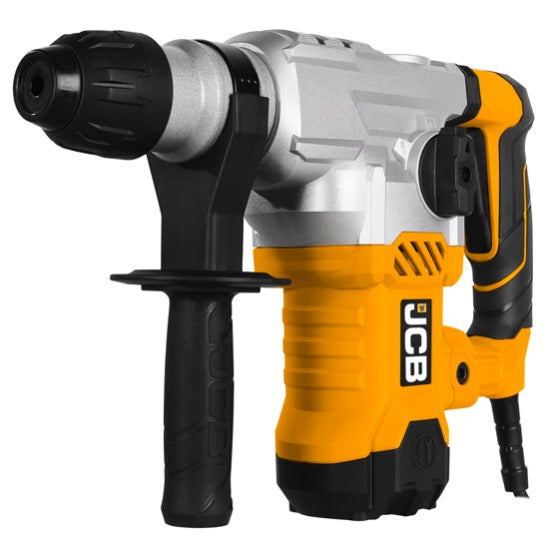 JCB 1500W 6J Corded SDS Plus Rotary Hammer Drill, Anti-Vibration Handle, 3m Cable | 21-RH1500