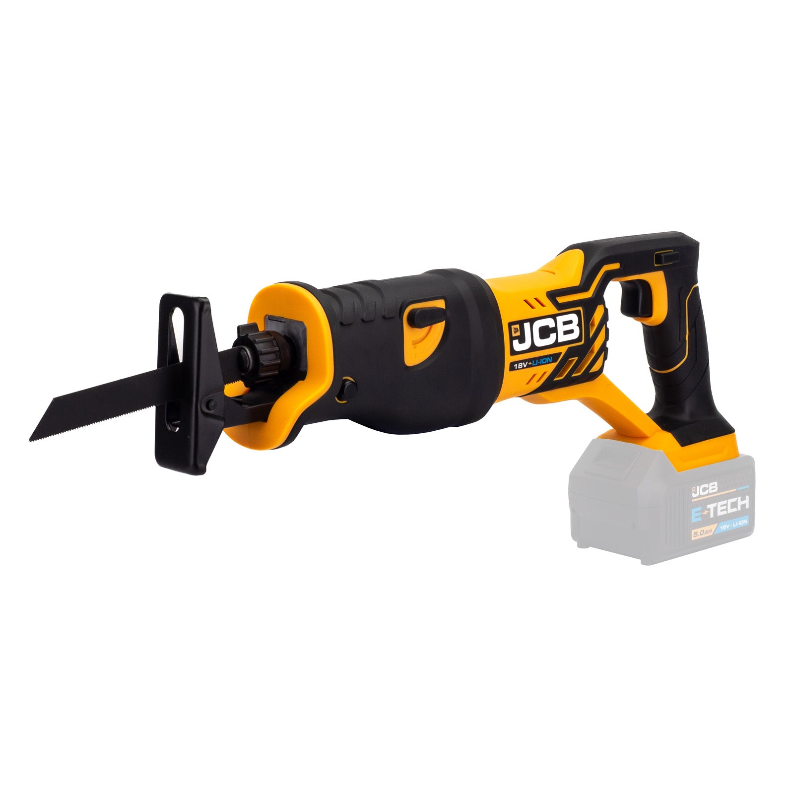 JCB 18V Cordless Reciprocating Saw Body Unit, Fits 2-5Ah Li-Ion Battery | 21-18RS-B
