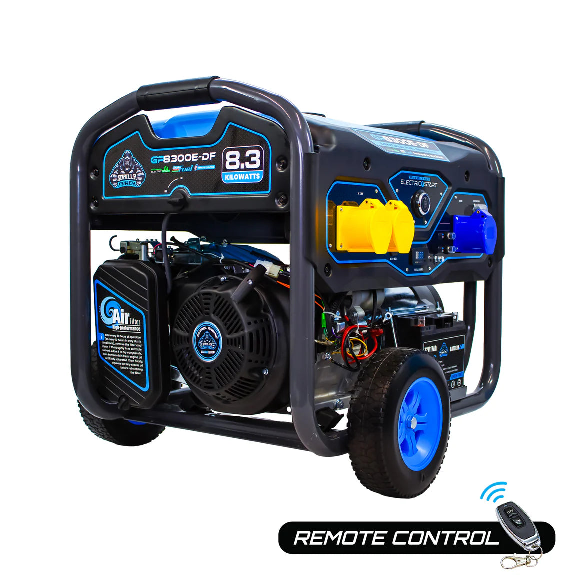 Gorilla Power 8300W Dual-Fuel (Petrol / Propane Gas) Generator with Electric & Wireless Remote Start | GP8300E-DF