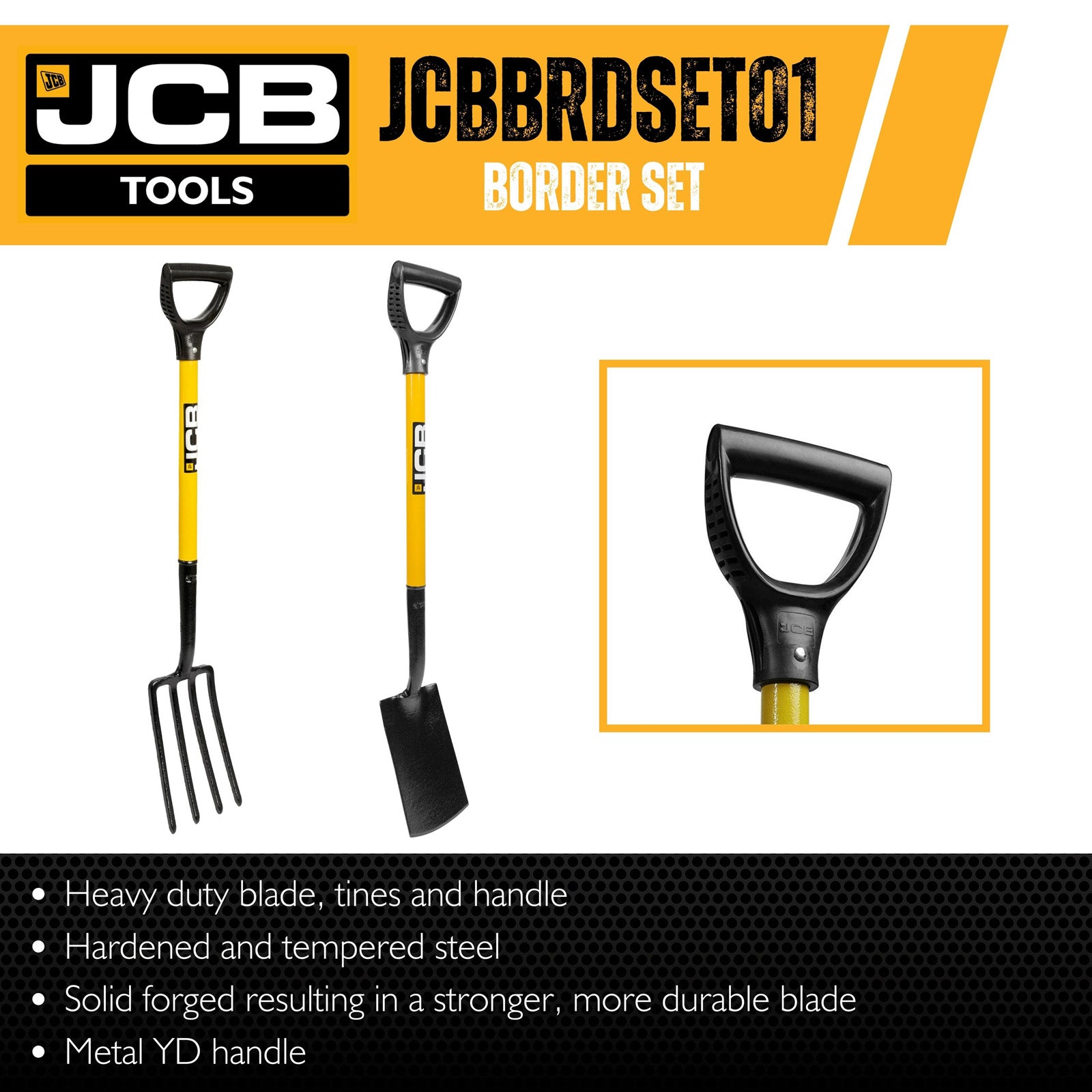 JCB Solid Forged Lightweight Border Fork And Border Spade Set | JCBBDRSET01
