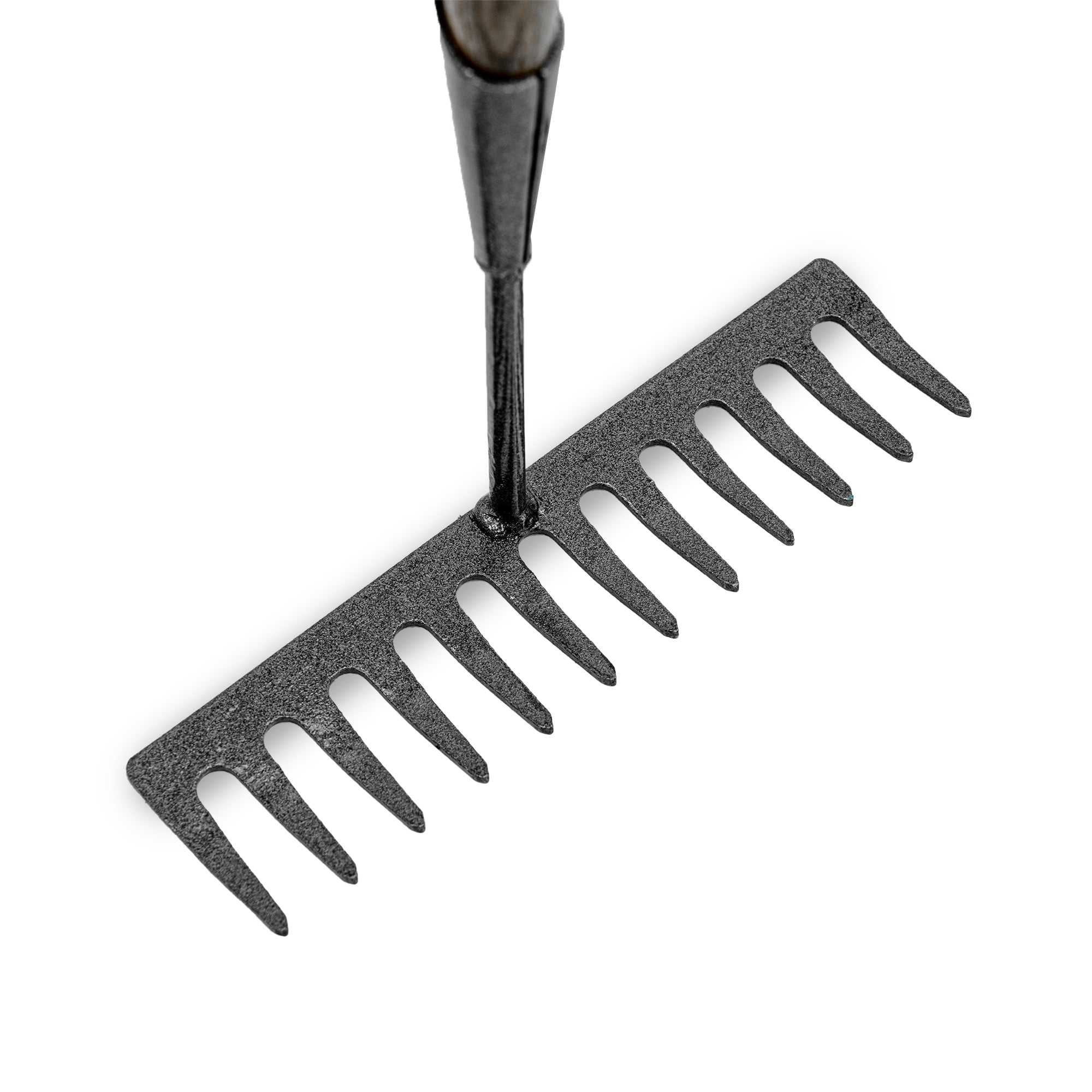 JCB 12 Teeth Heritage Garden Rake, Heavy-duty Carbon Steel and Ash Wood Shaft | JCBHGR01