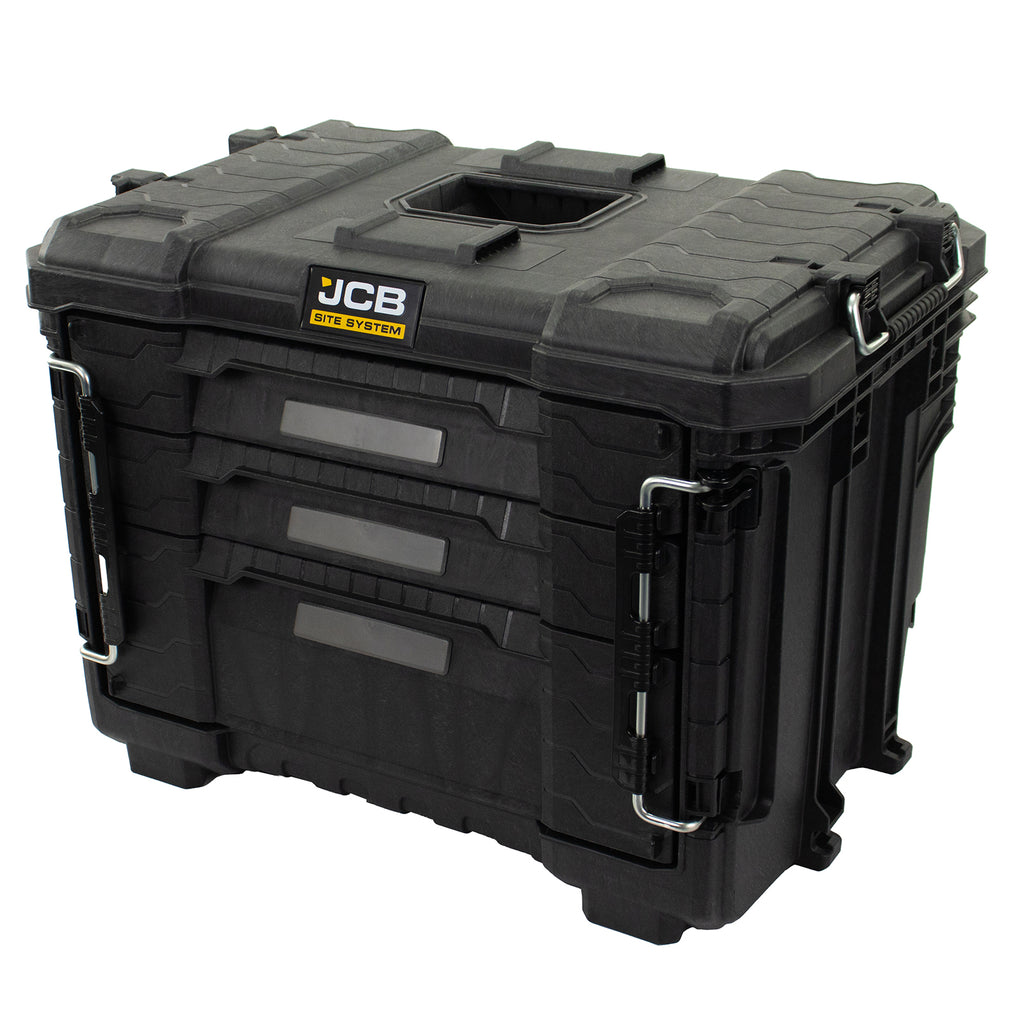 JCB 3 Drawer Site System, 20kg Load, 26.4L Capacity Tool Storage Box