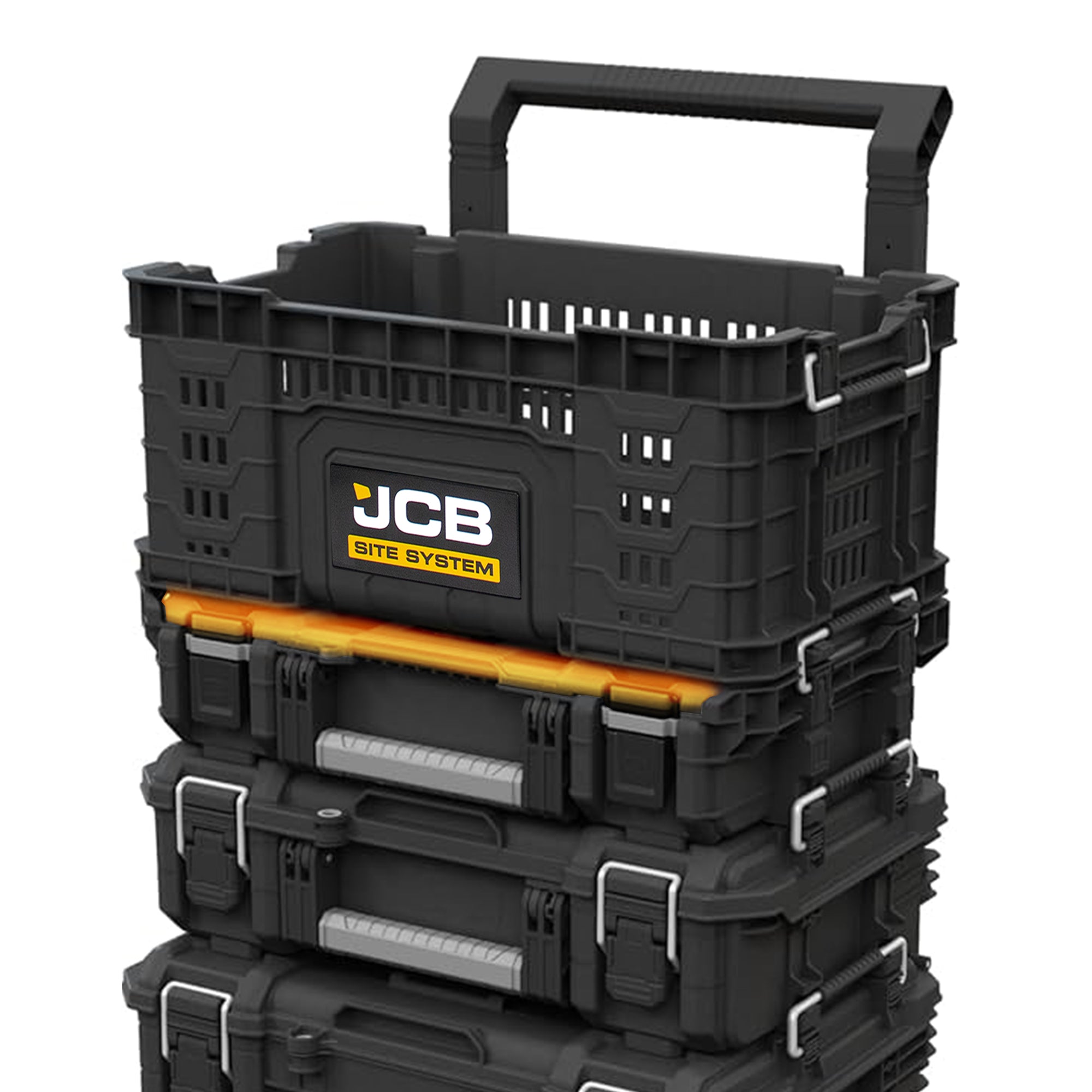 JCB Site System Crate, 30Kg Load, 33.8L Capacity, Tool Storage | JCB-SITESYS-CR