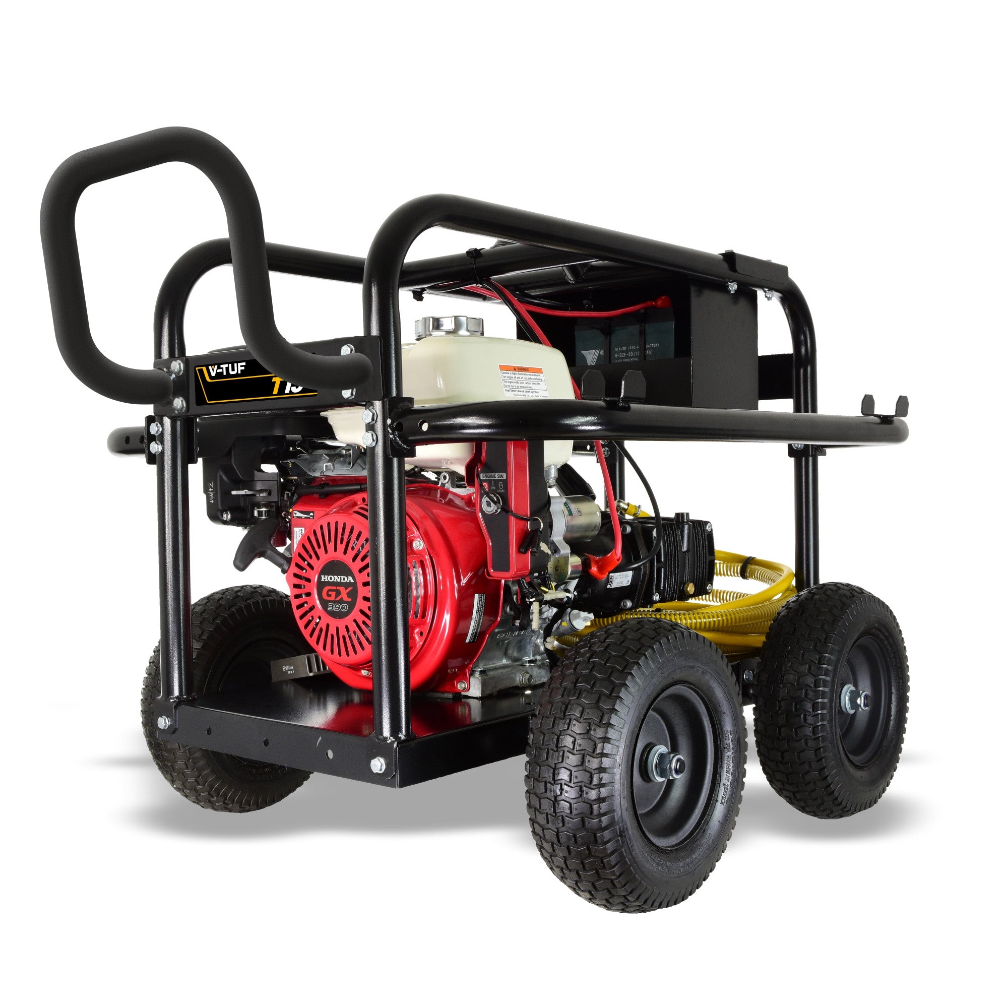V-TUF T13 - 200Bar, 21L/min 13HP HONDA Driven Petrol Pressure Washer With Gearbox - Roll Cage Frame & Electric start