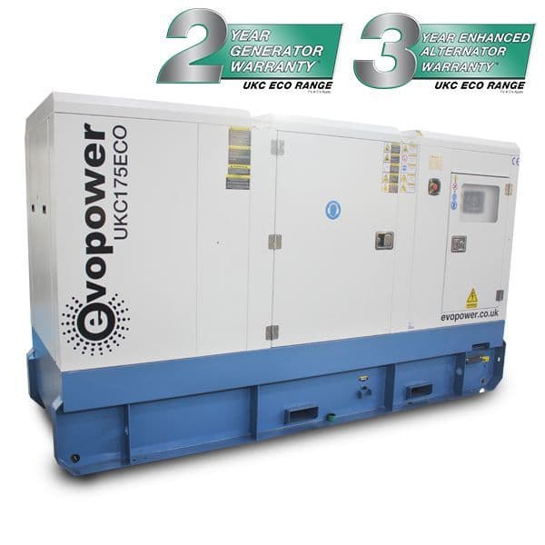 EVOPOWER 175KVA CUMMINS  DIESEL GENERATOR UKC175ECO  141 kW 3 PHASE 400/230v